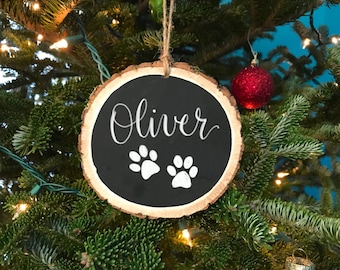 Pet Christmas ornament - custom pet ornament - Christmas gift - gift for pet parents - pet memorial ornament - rustic wood ornament