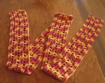 Crochet Scarf Variegated Pink