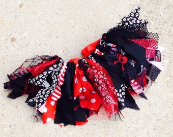Pirate costume - Pirate Princess Tutu - cruise clothes, pirate Tutu, shabby chic fabric and tulle tutu skirt - Choose your size
