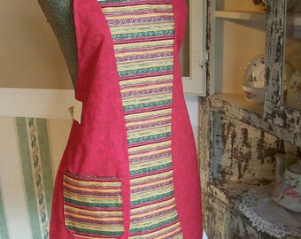 Jewel Toned Apron with Media Pocket and Towel Loop