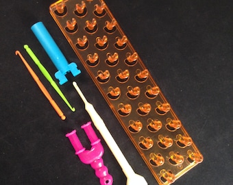 Rainbow Loom Replacement Tool Kit W/ Weaving Frame Crochet N Small Hooks ++