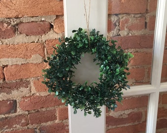 8" Faux Boxwood Wreath