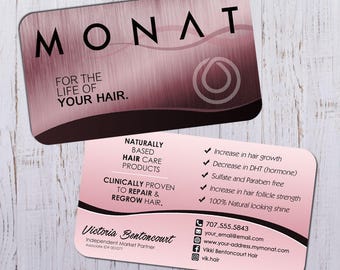 Monat Business Cards - Rose Gold Design with Rose Back - Durable 16pt - Rich Matte Finish -PRINTED and SHIPPED directly to YOU!