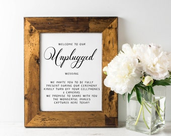Wedding Sign, Custom Wedding Signage, Unplugged Wedding