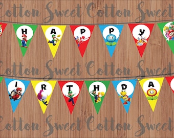 Super Mario Birthday Banner