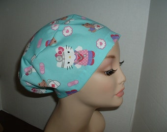 Hello Kitty Dr Nurse Euro European OR Surgical Scrub Hat CRNA CNOR Pediatric Md