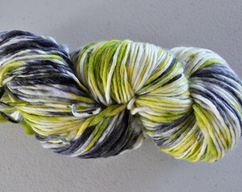 Lime Cordial. Handpainted Superwash Merino Yarn 1 ply Worsted Weight