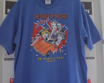 Vintage "The Dukes of Hazzard" 20th Anniversary 1998 Blue T-Shirt XL