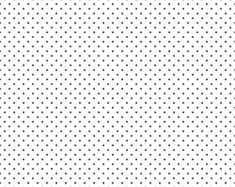 Riley Blake Designs, Swiss Dots Brown on White (C660 90)