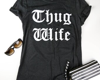 Thug Wife | Heather Black Triblend T-Shirt