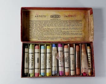 Vintage F. Weber Box of Artists' Pastels