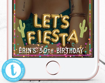 Fiesta Snapchat Filter, Birthday Fiesta Geofilter, INSTANT DOWNLOAD Filter, 21st Birthday Geotag, 30th Birthday, Snap Chat Geo Tag Templett