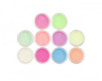 10 multicolored phosphorescent powder boxes