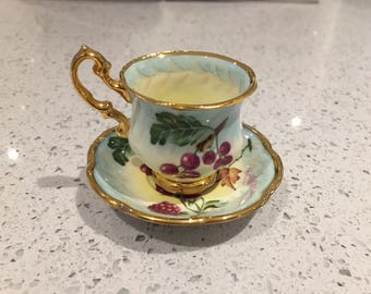 Miniature cup and saucer - Lime House Studio.