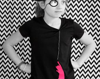 T-SHIRT cat black cat bio organic fair wear