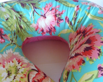 Amy Butler Bliss Bouquet Teal Boppy Cover With Personalization Option