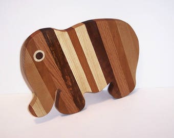 Elephant Cutting Board handcrafted from Mixed Hardwoods