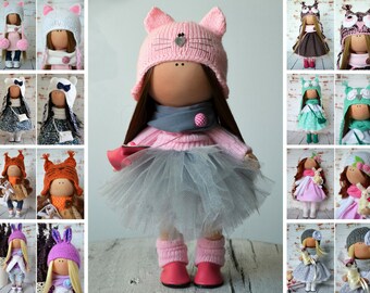 Tilda doll Fabric doll Interior doll Rag doll Art doll Handmade doll Pink doll Soft doll Nursery doll Cloth doll Collectable doll by Olga S