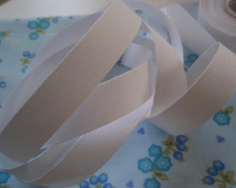 Twill Tape Cotton White 10 Yards