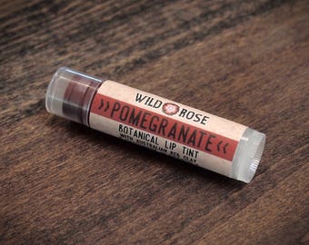 Lip Tint Natural POMEGRANATE Alkanet + Red Clay - Mica Free - .15 oz For Her stocking stuffer