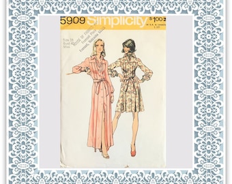 Simplicity 5909 (1973) Misses' dress in two lengths - Vintage Uncut Sewing Pattern