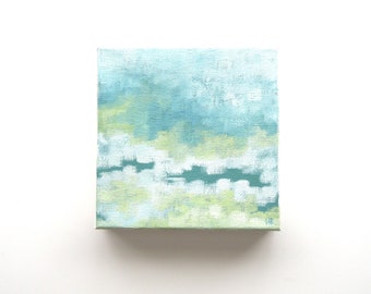 Looking Forward - Original Oil Painting Landscape Painting Abstract Landscape Painting - 6x6 - Weather Cloud Painting Calm Coastal Seascape