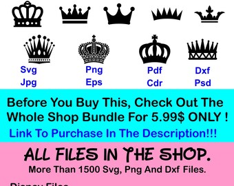 70% OFF, Commercially Usable Crown Svg, Crown Clipart, Crown Monogram Svg, King's Crown, Queen's Crown, Crown Silhouette, Cricut, Cameo, Png
