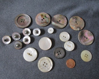 Vintage Mother of Pearl and Abalone Buttons