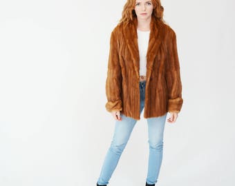 Vintage Mink Coat - Small/Medium, Swears and Wells, Real Fur, 60s, Brown Mink