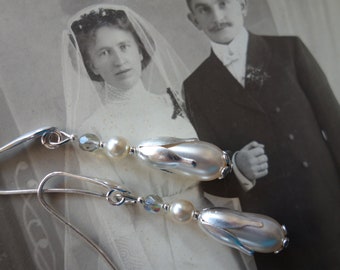 Earrings * Bridal Jewelry *-at 925 silver ear hook-stamped jewelry by C) made by Marie-
