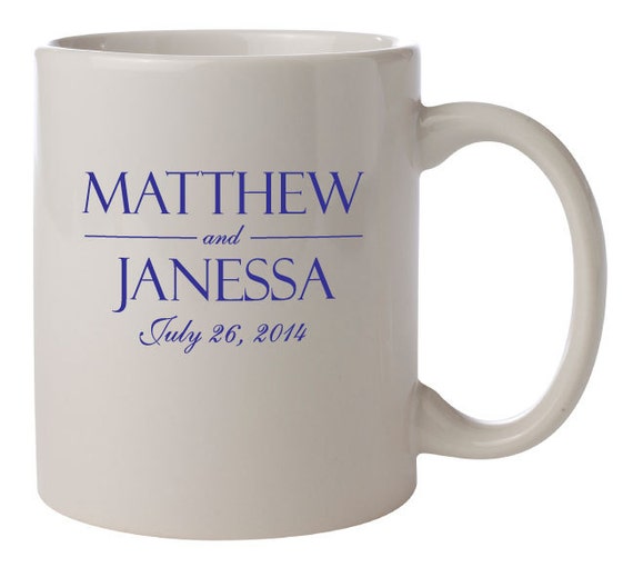 72 Ceramic Coffee Mugs PERSONALIZED Wedding Favors Gifts