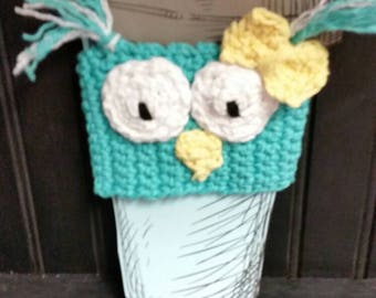 Owl Mug Cozy - Coffee Sleeze, Mug Sleeve, Mug Warmer, Tea Warmer, Owl Cup Cover, Owl Mug Sleeve