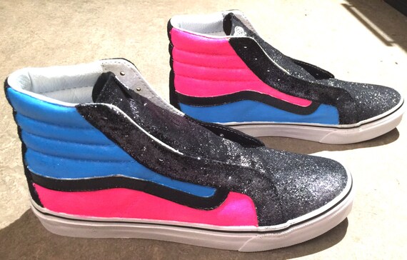 pink and blue vans