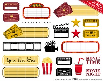 Movie Night Clipart Time Clip Art Printable Digital Paper For Scrapbooking Stickers Movie Night Clipart Time Clip Art Printable Digital Paper For Scrapbooking Stickers