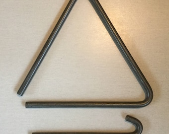 Vintage iron triangular bell dinner bell camp