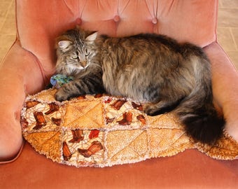 Cat Bed, Cat Mat, Fish Cat Mat, Colorado Catnip Bed, Cat Blanket, Washable Cat Mat, Pet Pad, Pet Couch Cover, Handmade Cat Mat, Catnip Mat