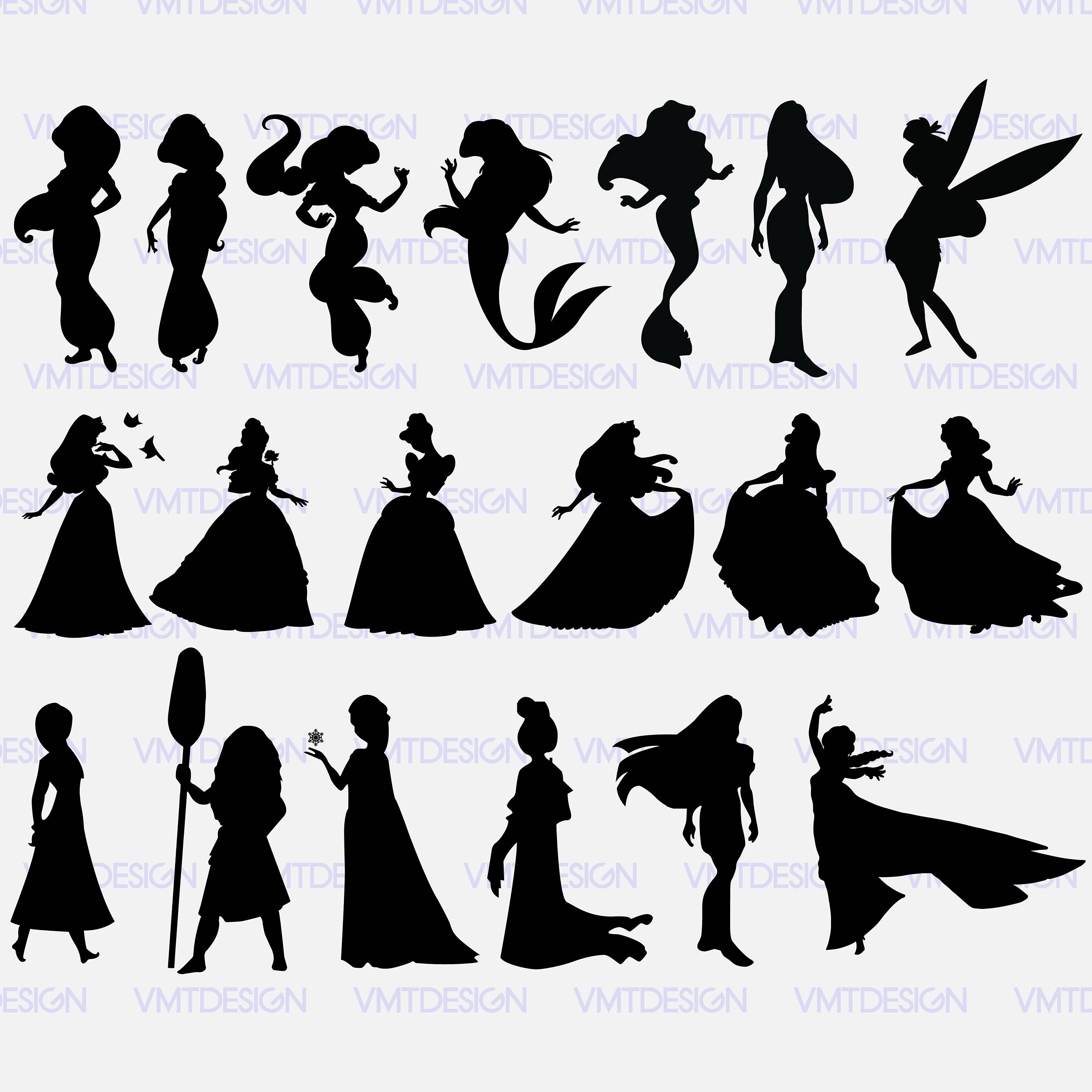 Disney Princess svg Disney Princess Silhouette Disney