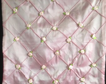 Pink - Set of 2 - Fine Cotton Handloom Frill Pillow Covers (30 x 20 in)