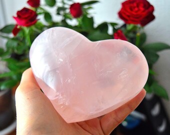 crystal rose quartz heart