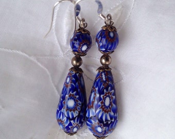 blue venetian glass earrings