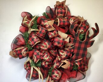Deer evergreen Christmas wreAth