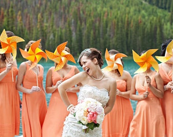 Custom Pinwheel Wedding Bouquet Set of 3 by Rule42