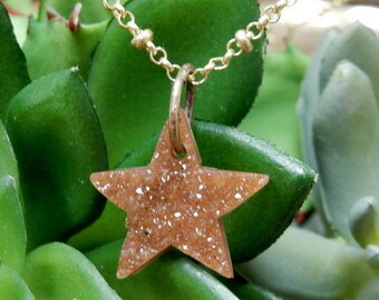 Star Druzy - Petite Star Shaped Druzy Cabochon - Top Center Drilled Bead - Wire Wrapped Jewelry - Decor - (RK128B6-05)