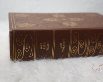 Vintage 1960's Leatherbound Leo Tolstoy War and Peace Classic Novel