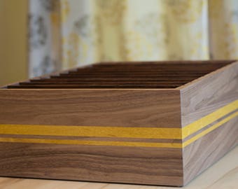 Wood File Box – File Organizer in Walnut Wood