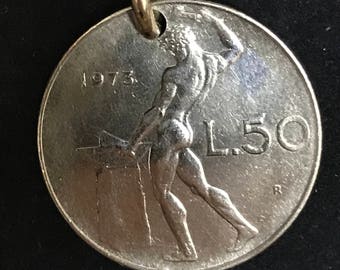 Italian 50 Lire Pendant