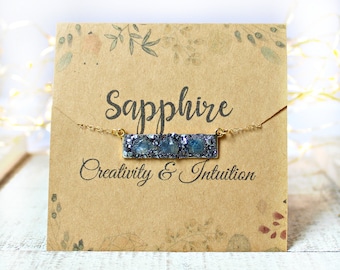 Sapphire Necklace, Sapphire Jewelry, September Birthstone Necklace, Raw Sapphire Necklace, Rough Sapphire, Natural Sapphire