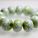 Green and White Beads, Green Lampwork Beads, Lampwork Beads, Light Green Beads, Green Beads, Green Glass Beads, Beads for Jewelry Making