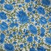 Blue Floral Print Screen Printed Cotton Fabric Sold by Yard