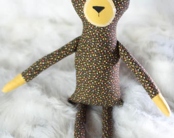 Luk the Plush Bear // READY TO SHIP // stuffed bear plushie, teddy bear softie, stuffed animal bear, handmade teddy bear